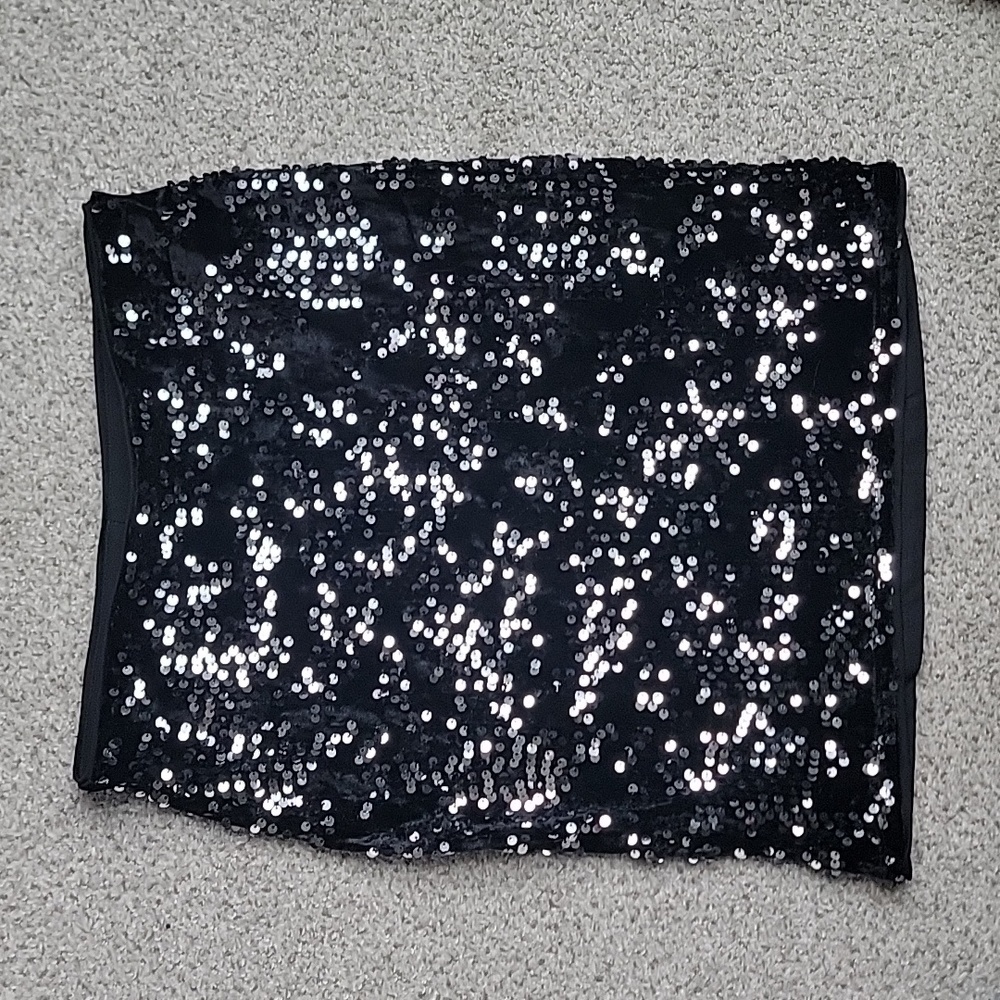 H&M women's black sequin mini skirt size xs
